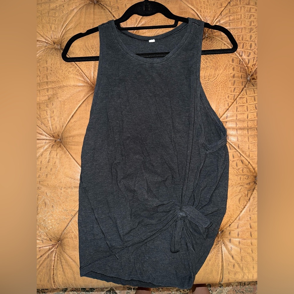 Lululemon Charcoal Sleeveless Tie-Front Top